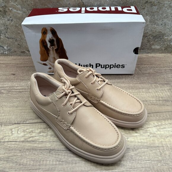 Hush Puppies Shoes Men's Gus Lace Up Lightweight Comfort Shrimp Leather 12 NIB - Picture 1 of 9